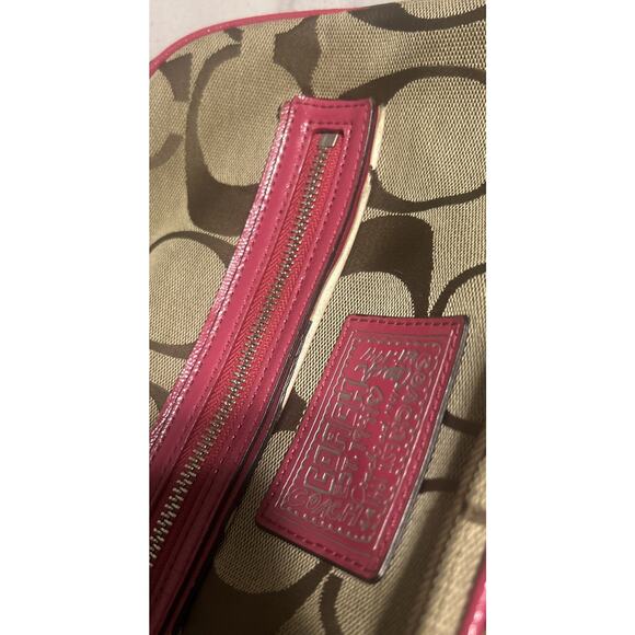 Authentic Coach Signature Poppy Backpack Tan Canvas/Pink Leather Trim F22948 - Picture 5 of 16